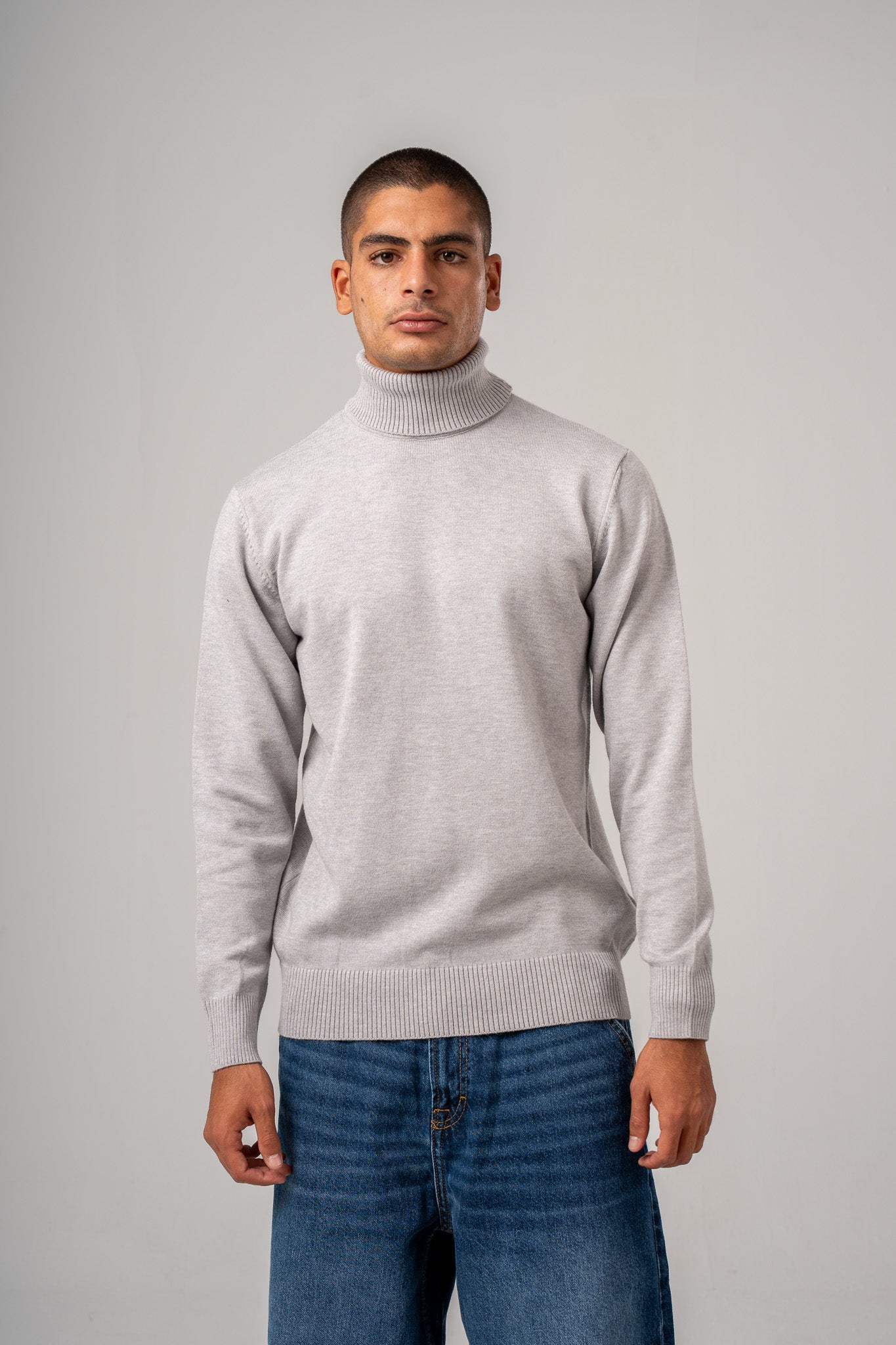 Grey Turtle Neck Pullover